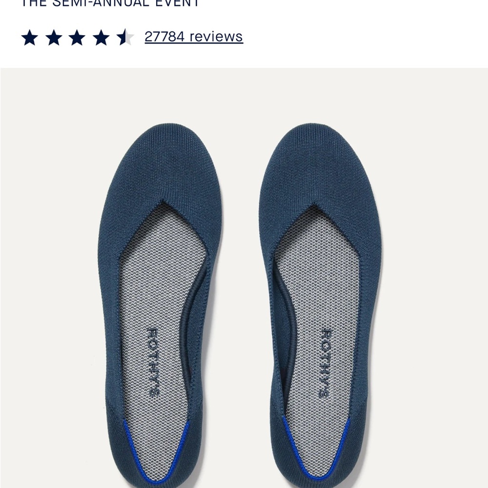Rothy's Blue Ballet Flats with Minimalist Design